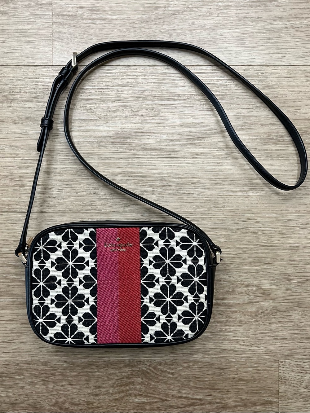 Kate Spade Spade Flower Jaquard Stripe Medium Crossbody Bag